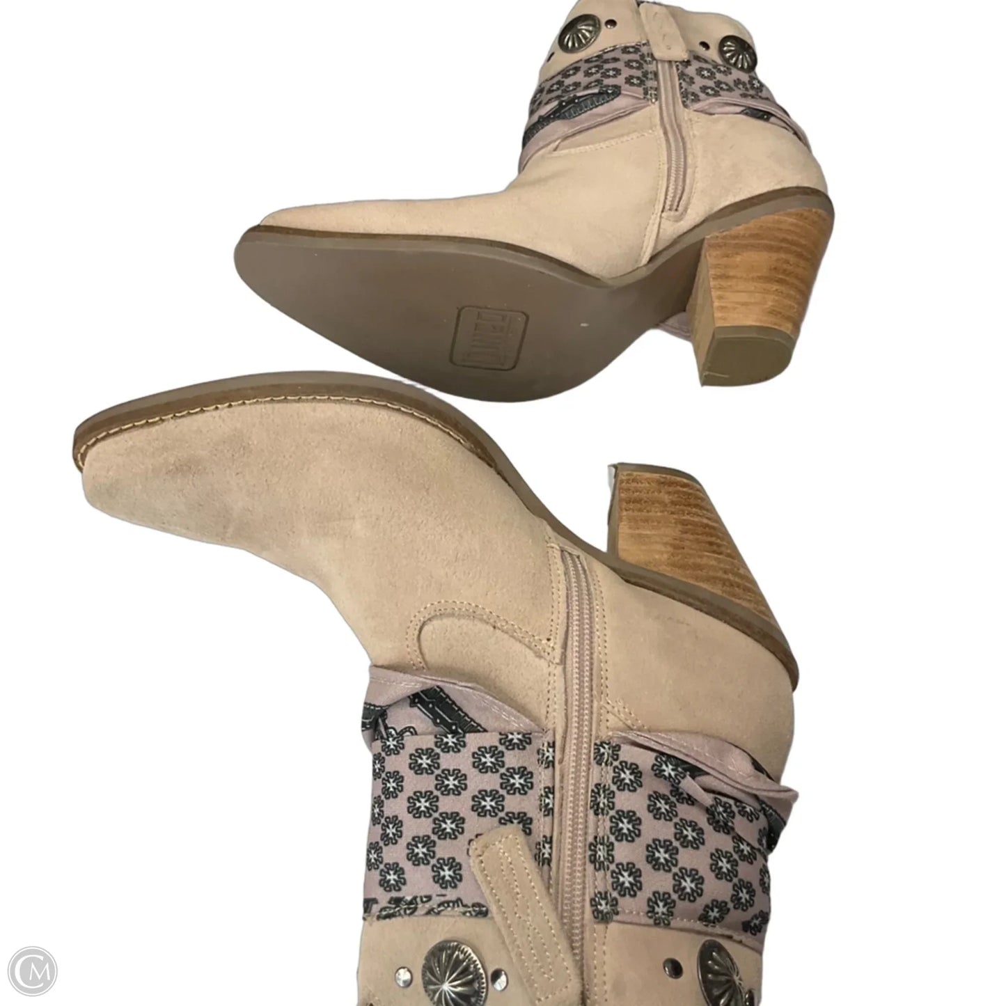Boots Ankle Heels By Dingo In Tan, Size: 7.5