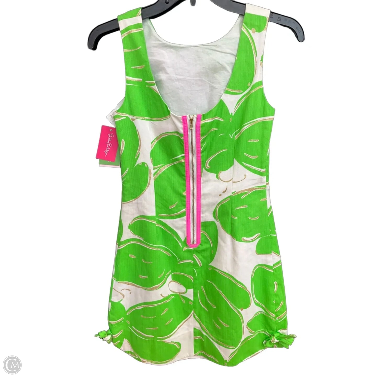 Dress Designer By Lilly Pulitzer In Green & White, Size: 0