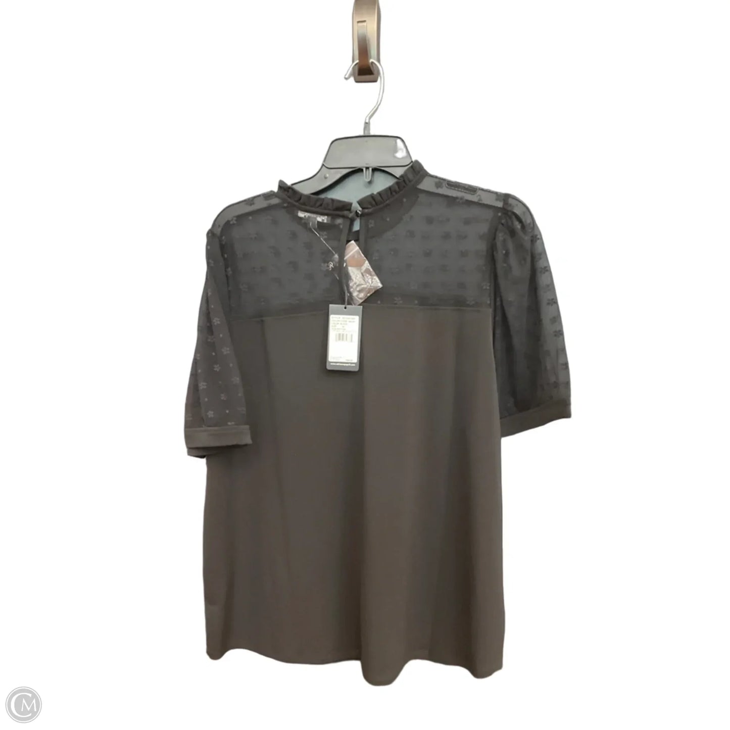 Top Short Sleeve By Adrianna Papell In Black, Size: Xl
