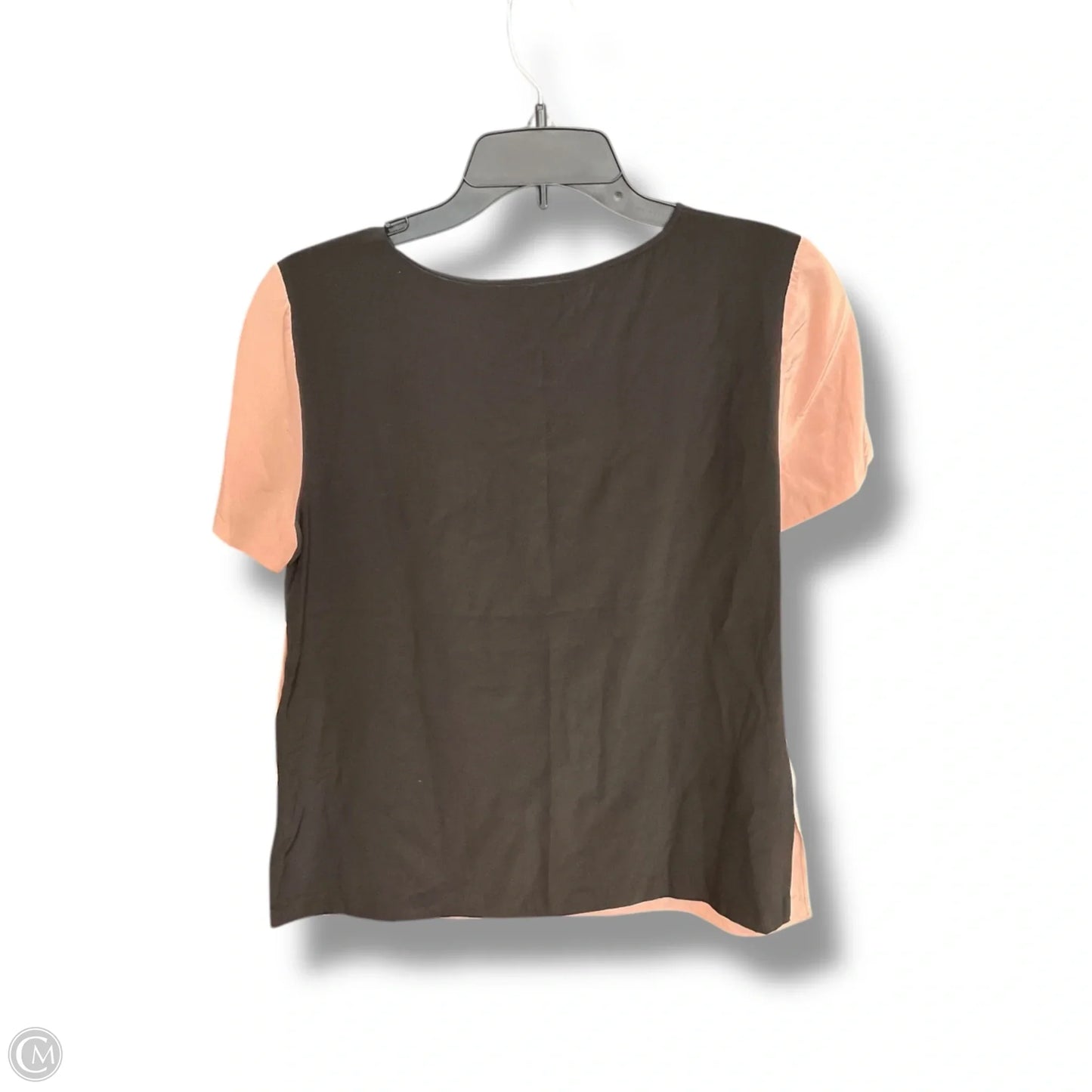 Top Short Sleeve Designer By Diane Von Furstenberg In Black & Pink, Size: M