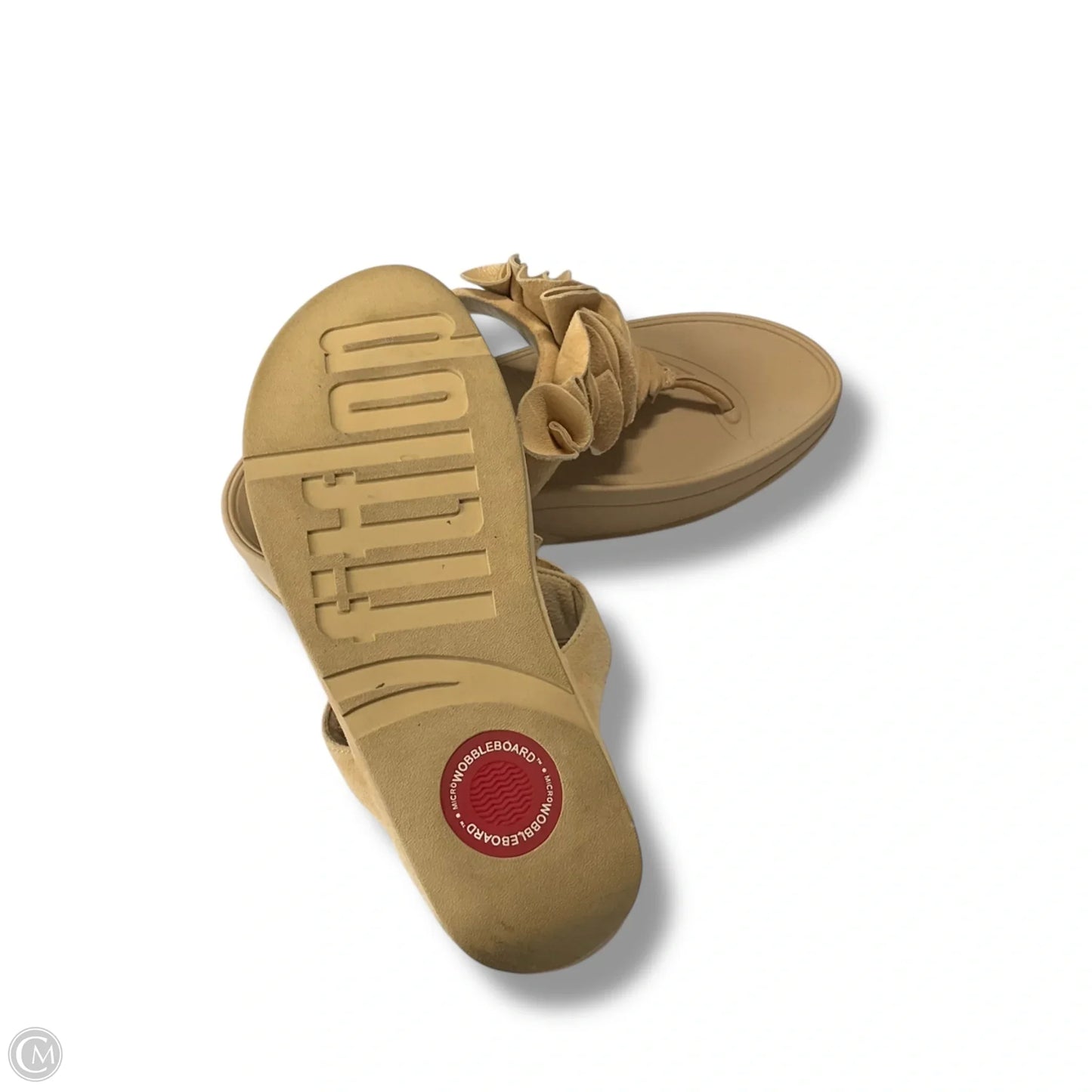 Sandals Heels Wedge By Fitflop In Beige, Size: 8