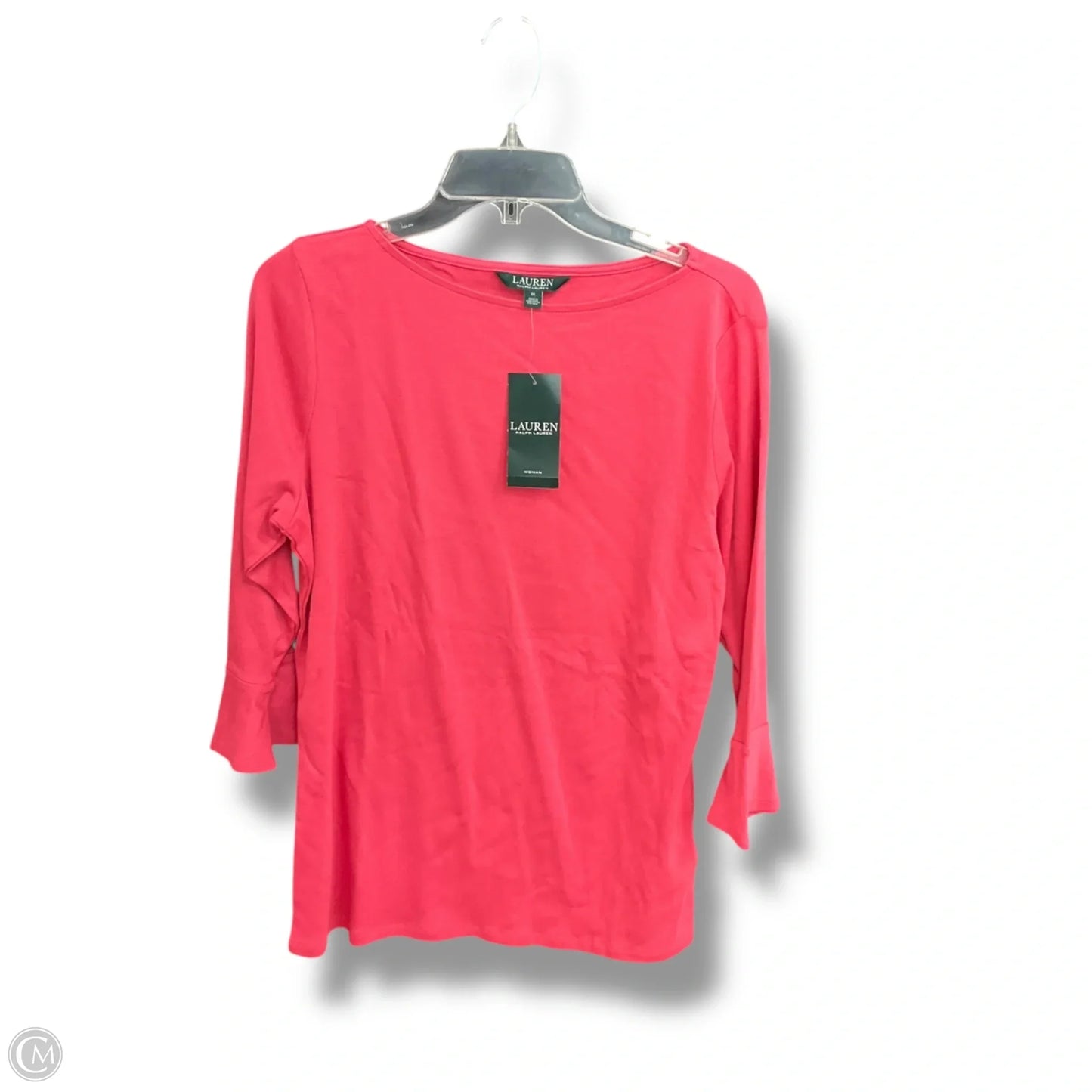 Top 3/4 Sleeve Basic By Lauren By Ralph Lauren In Pink, Size: 1x