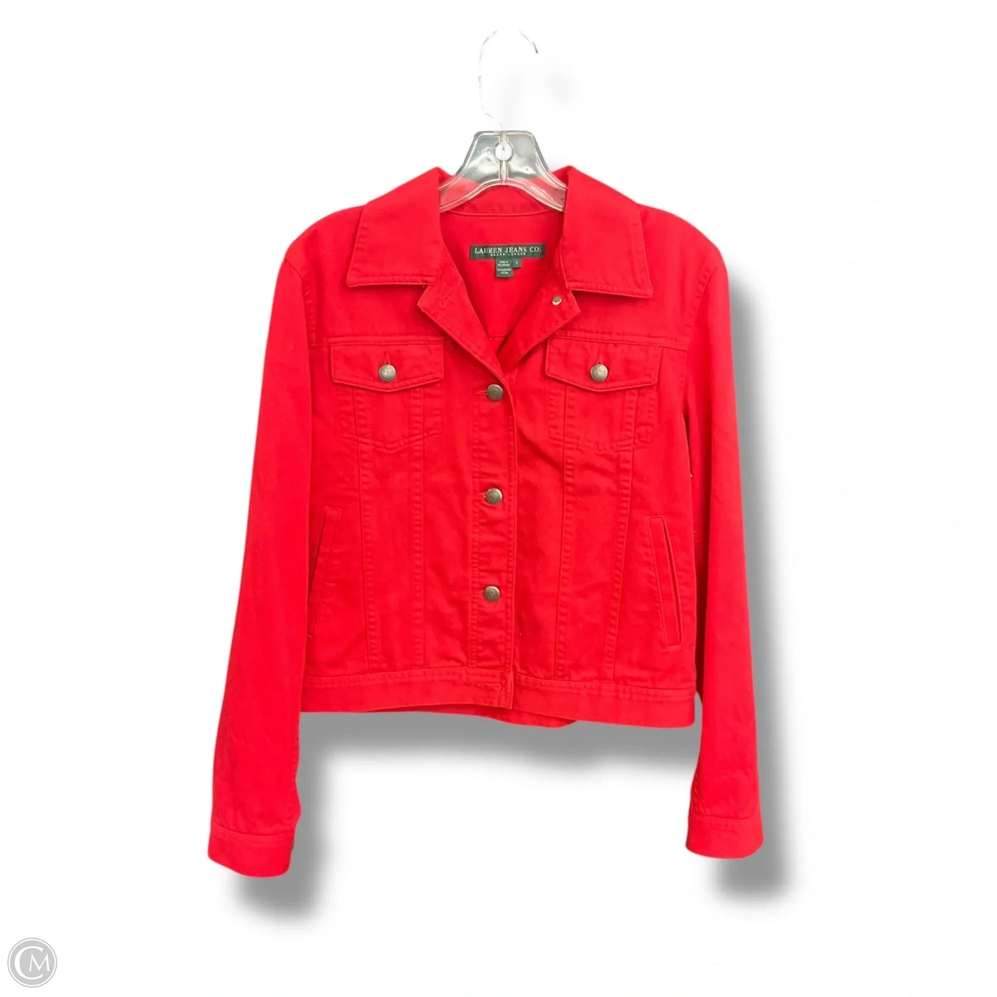 Jacket Denim By Lauren By Ralph Lauren In Red, Size: S