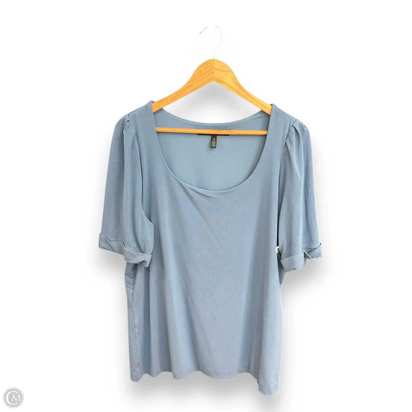 Top Short Sleeve Basic By White House Black Market In Blue, Size: 2x