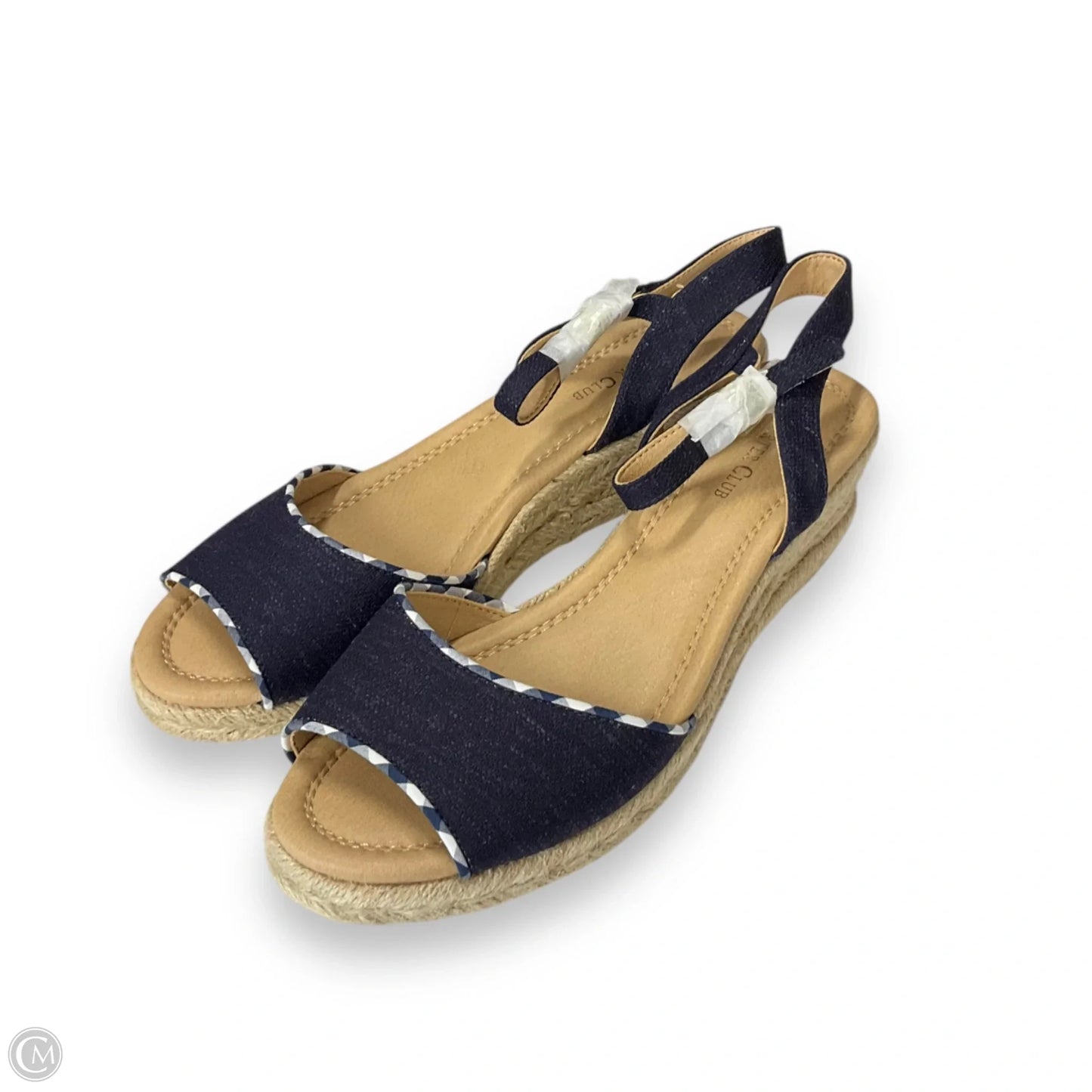 Sandals Heels Wedge By Charter Club In Navy, Size: 8.5