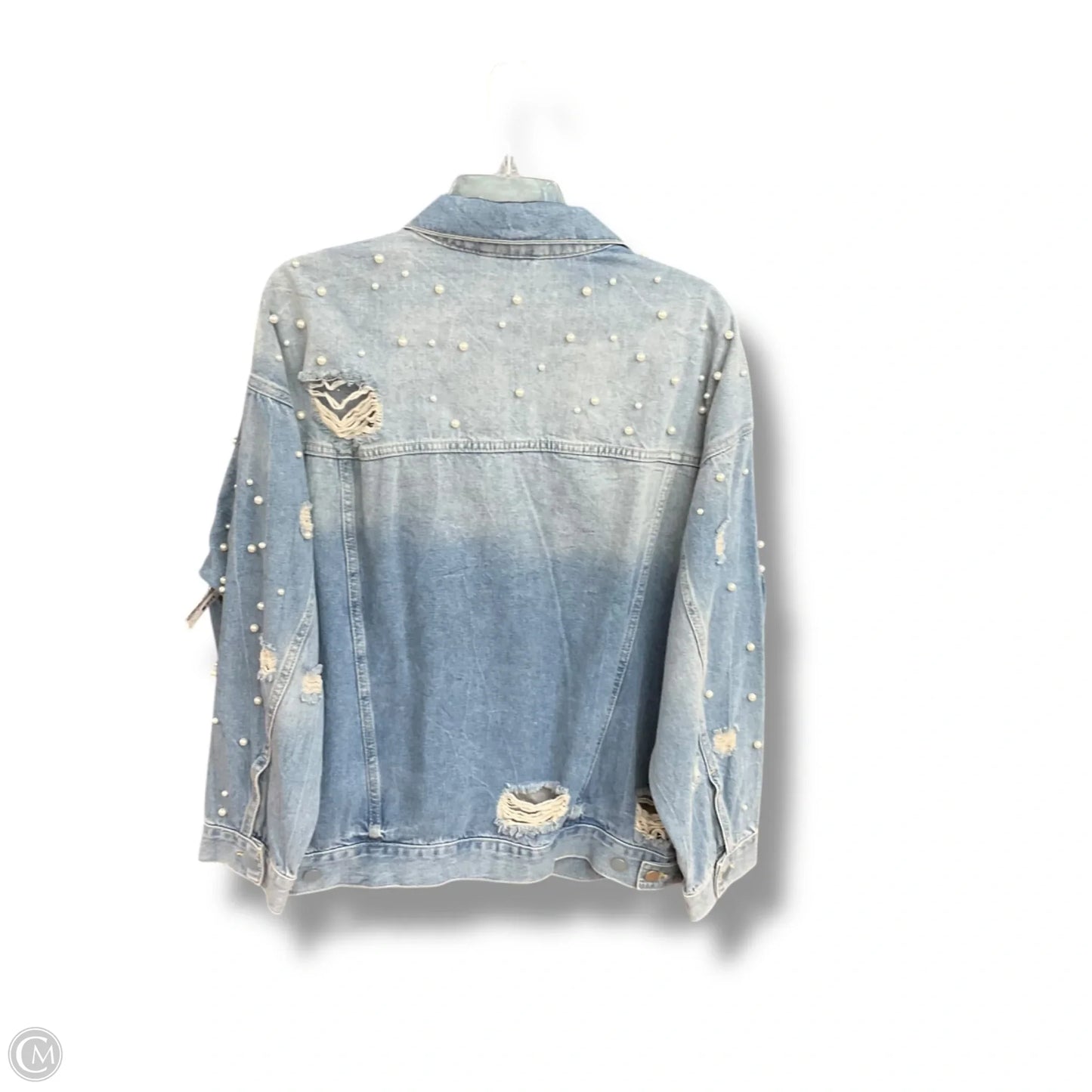 Jacket Denim By Free People In Blue Denim, Size: L