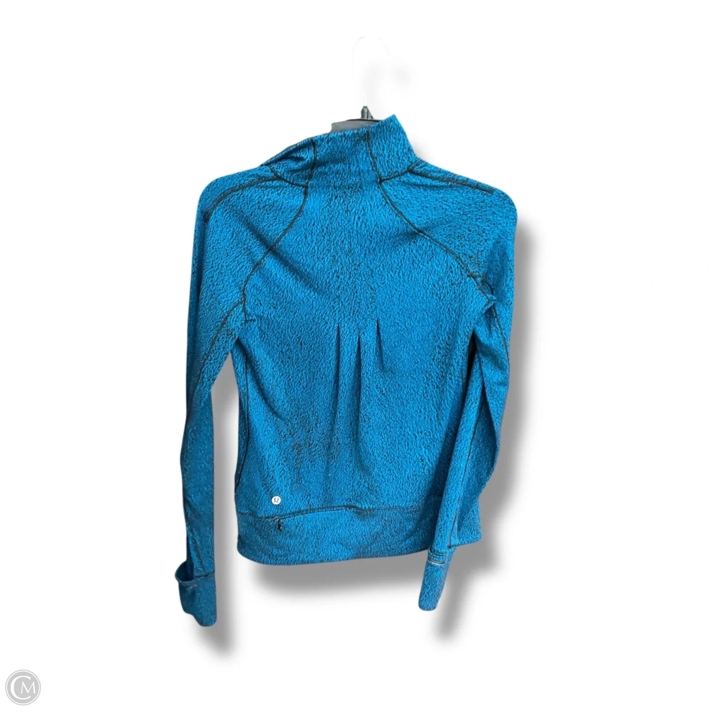 Athletic Top Long Sleeve Collar By Lululemon In Blue, Size: 4