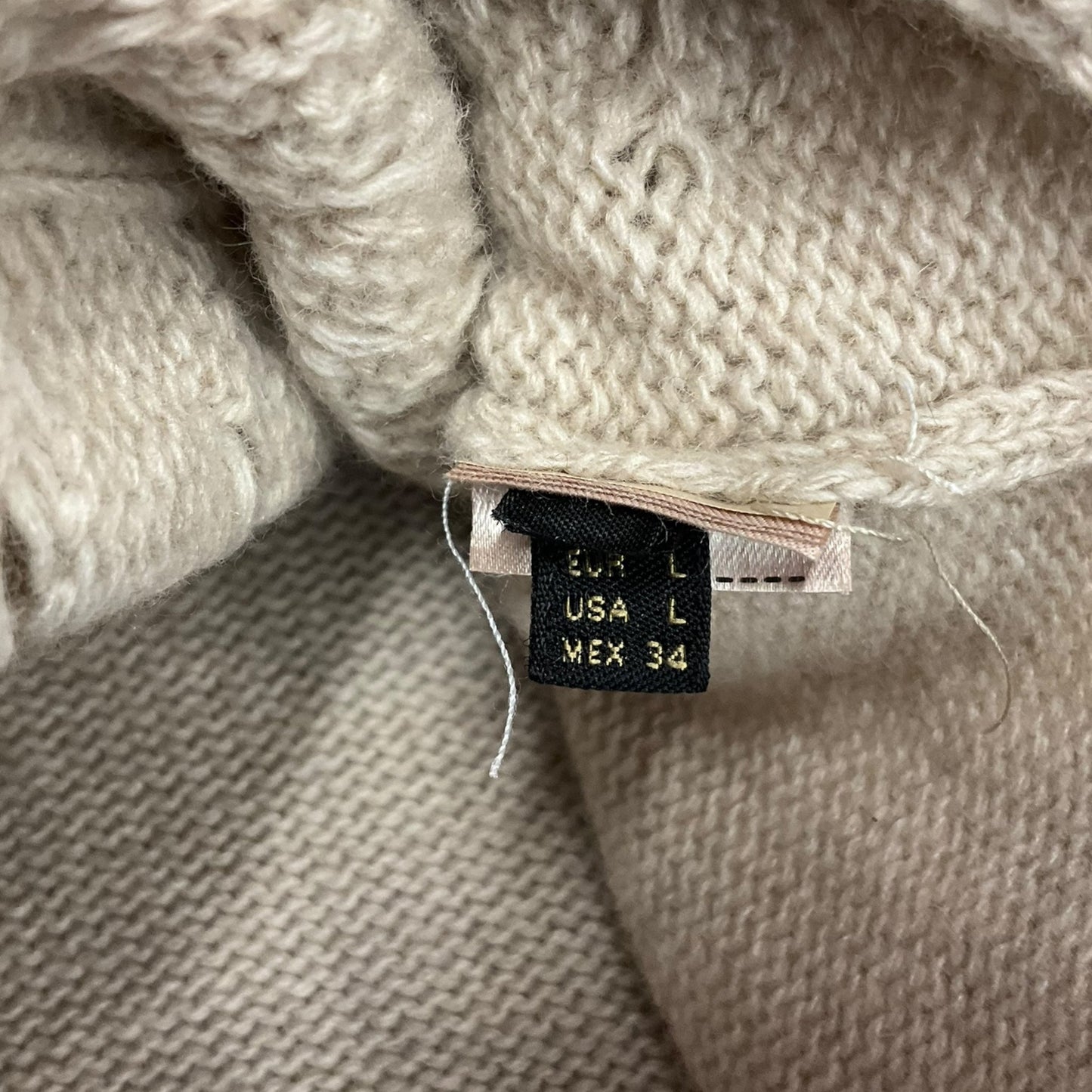 Sweater Cardigan Cashmere By Massimo Dutti In Beige, Size: L