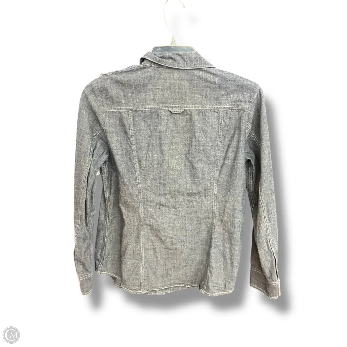 Blouse Long Sleeve By Brooks Brothers In Grey, Size: M