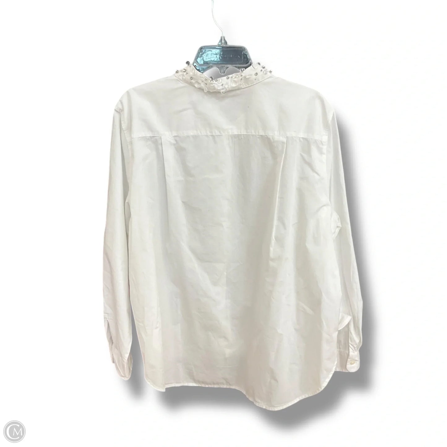 Blouse Long Sleeve By Loft In White, Size: Xl