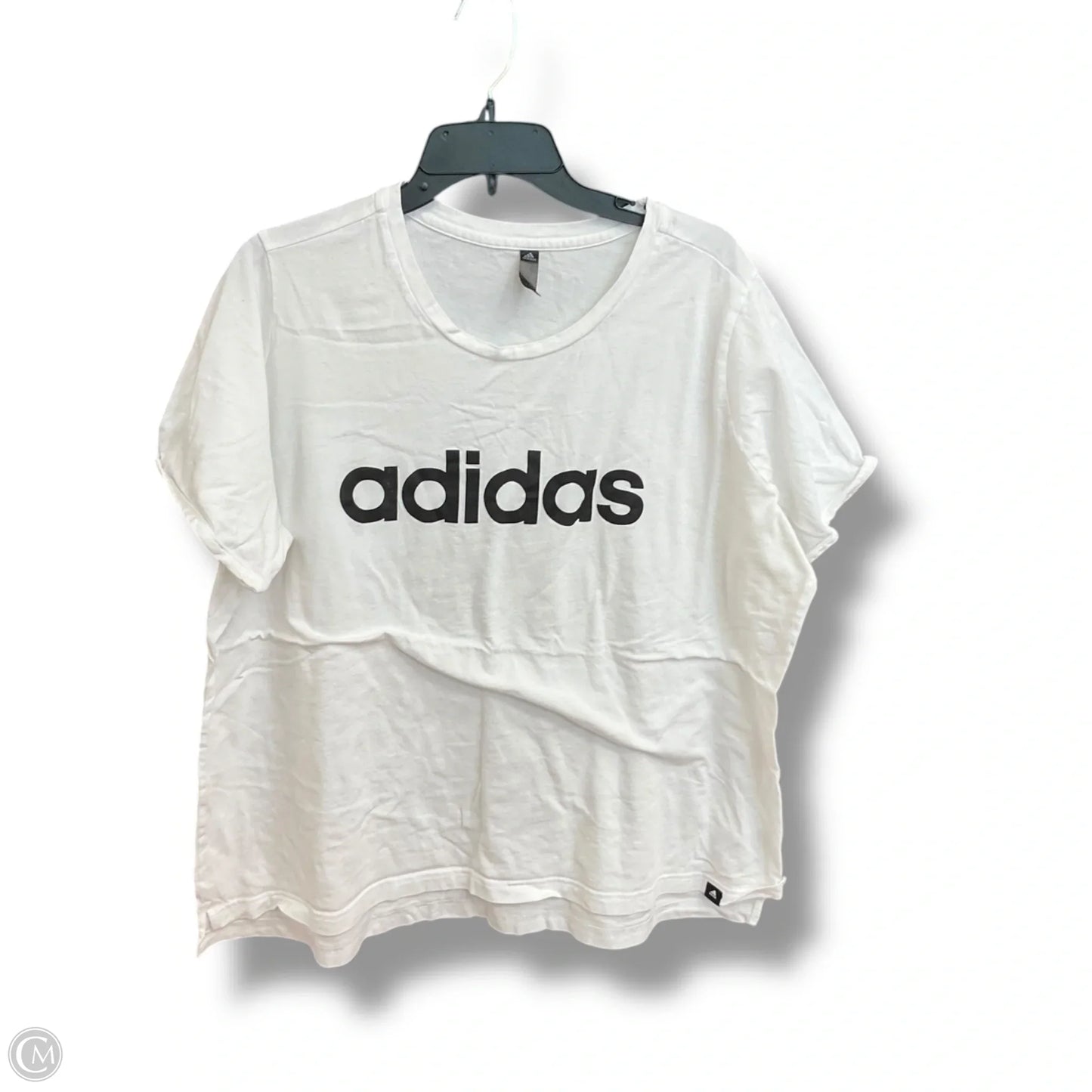 Athletic Top Short Sleeve By Adidas In White, Size: 3x