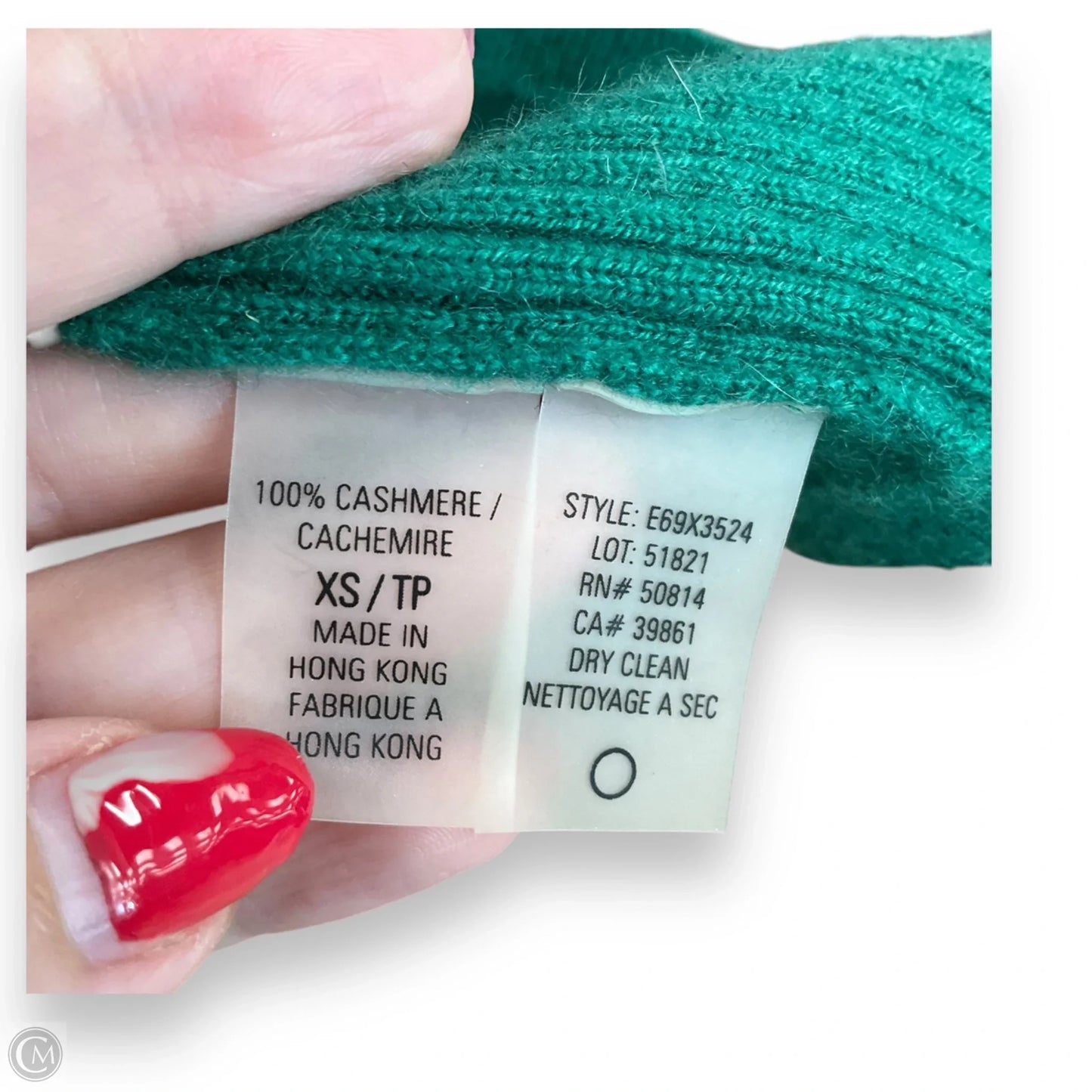 Sweater Cashmere By Tahari By Arthur Levine In Green, Size: Xs