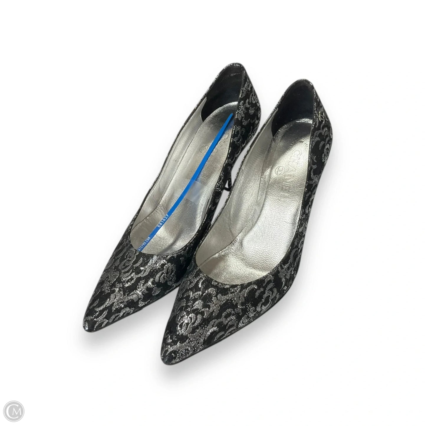 Shoes Luxury Designer By Chanel In Black & Silver, Size: 8.5