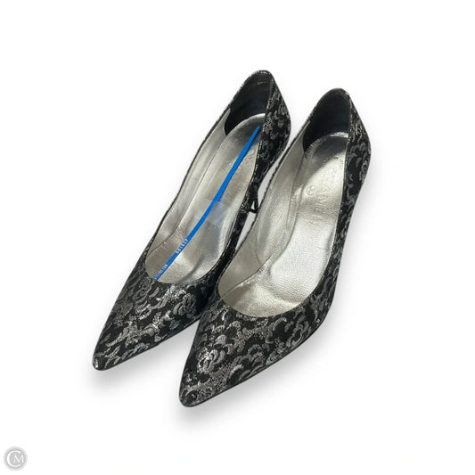 Shoes Luxury Designer By Chanel In Black & Silver, Size: 8.5
