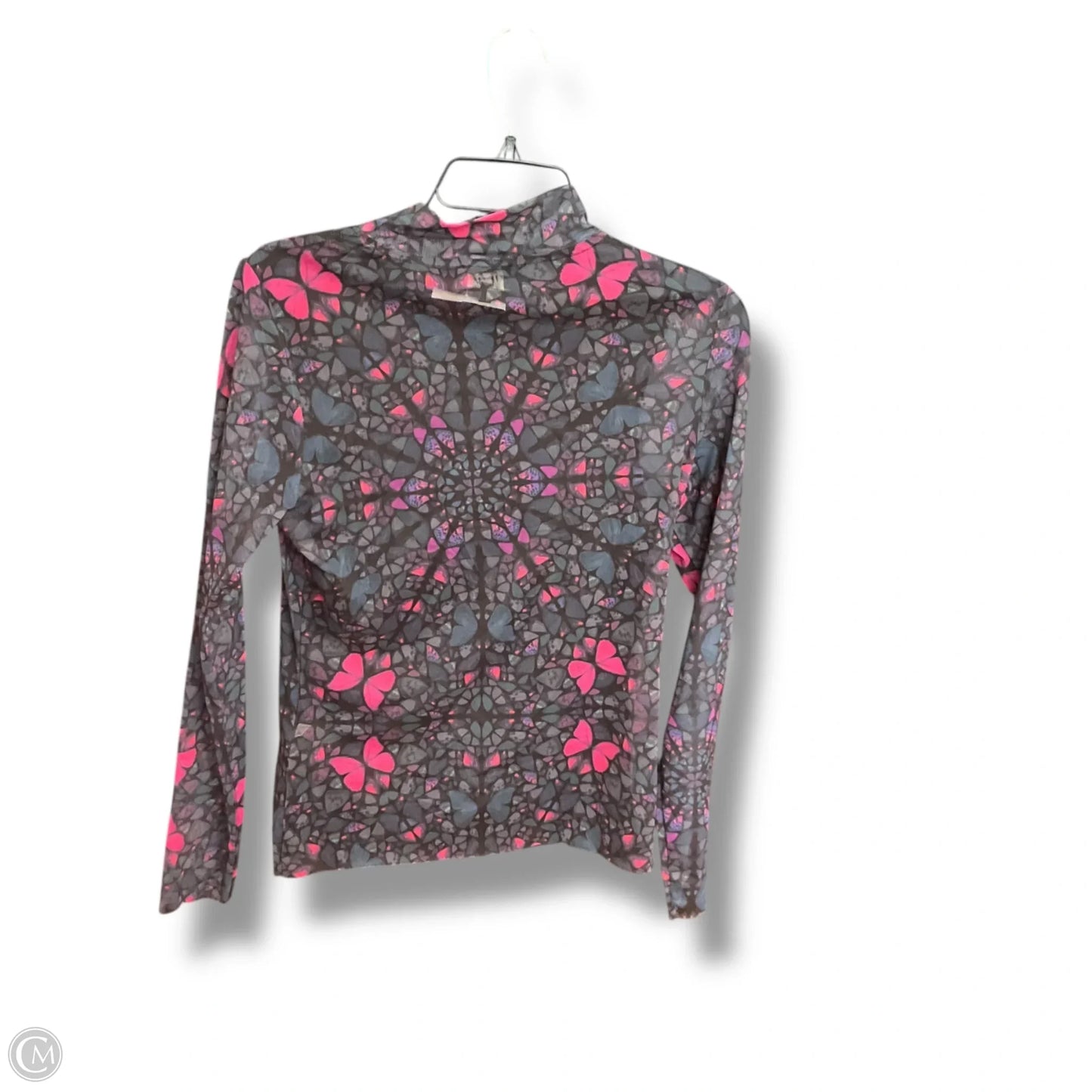 Top Long Sleeve By Ted Baker In Black & Pink, Size: S