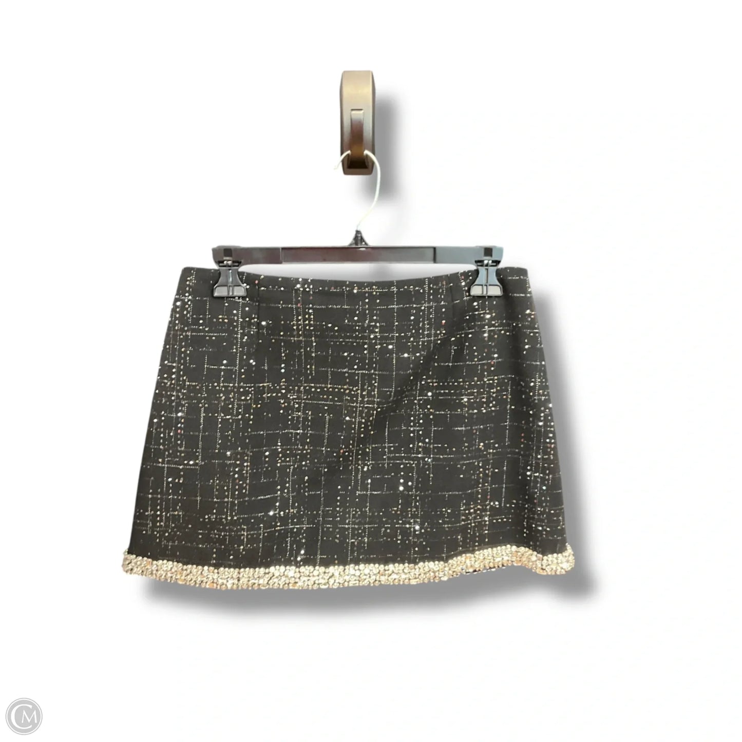 Skort By Maje In Black & Silver, Size: 8