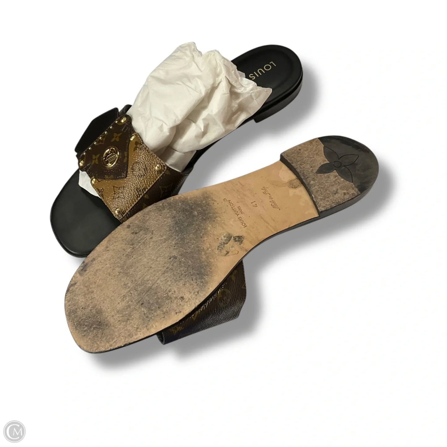 Sandals Luxury Designer By Louis Vuitton In Brown, Size: 10