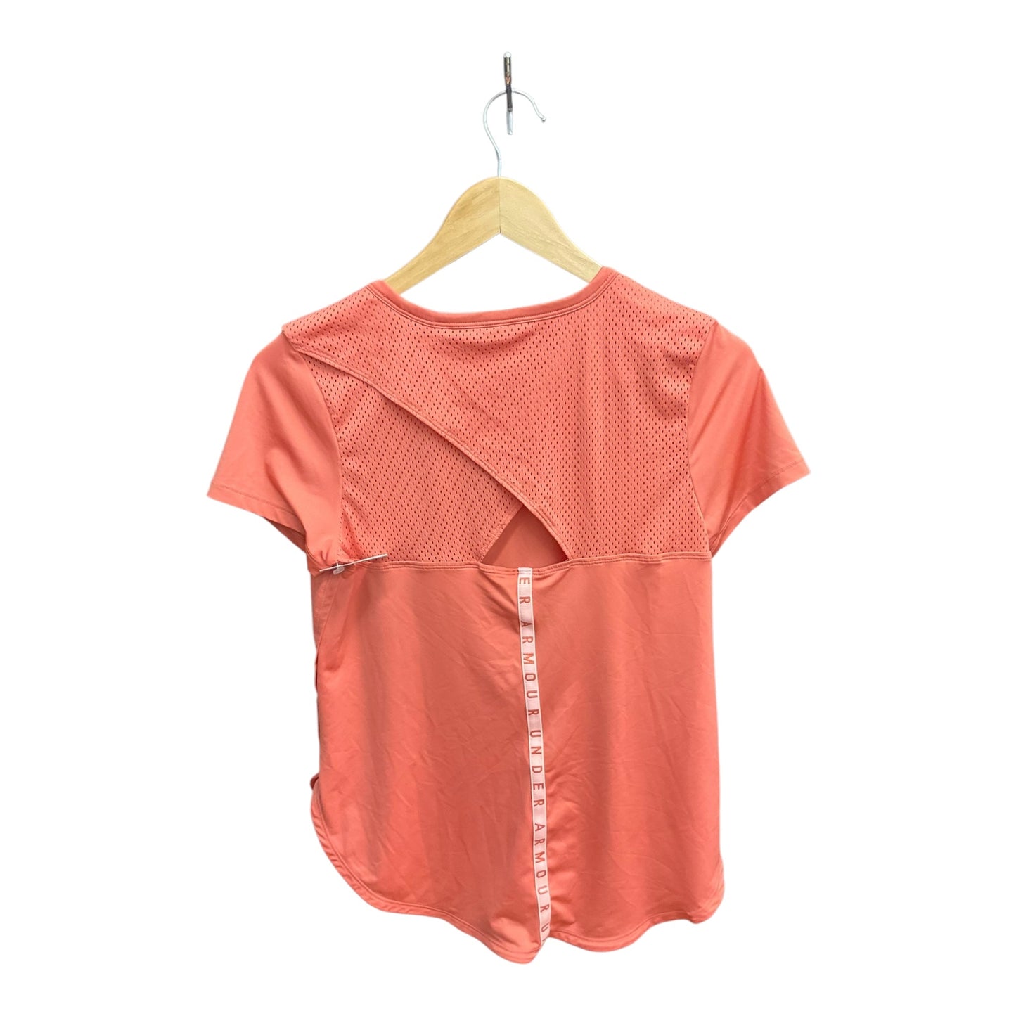 Athletic Top Short Sleeve By Under Armour In Orange, Size: S