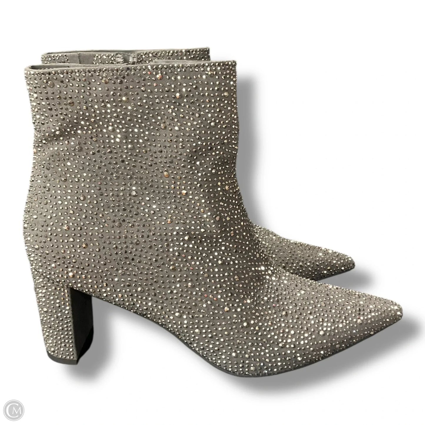 Boots Ankle Heels By Lane Bryant In Silver, Size: 8