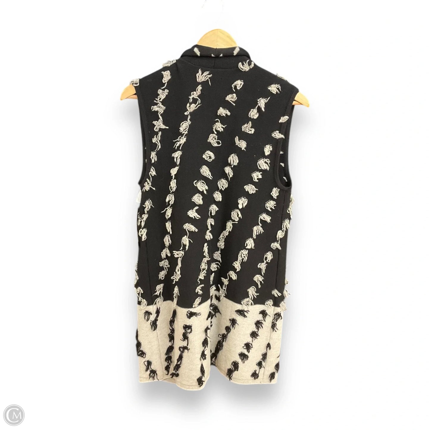Vest Sweater By Nic + Zoe In Black & Grey, Size: S