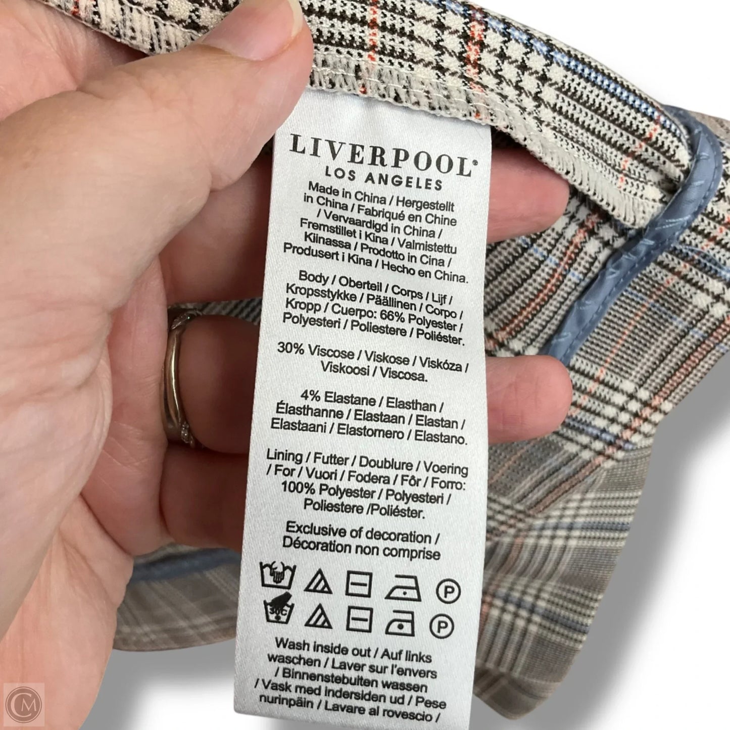 Blazer By Liverpool In Plaid Pattern, Size: L