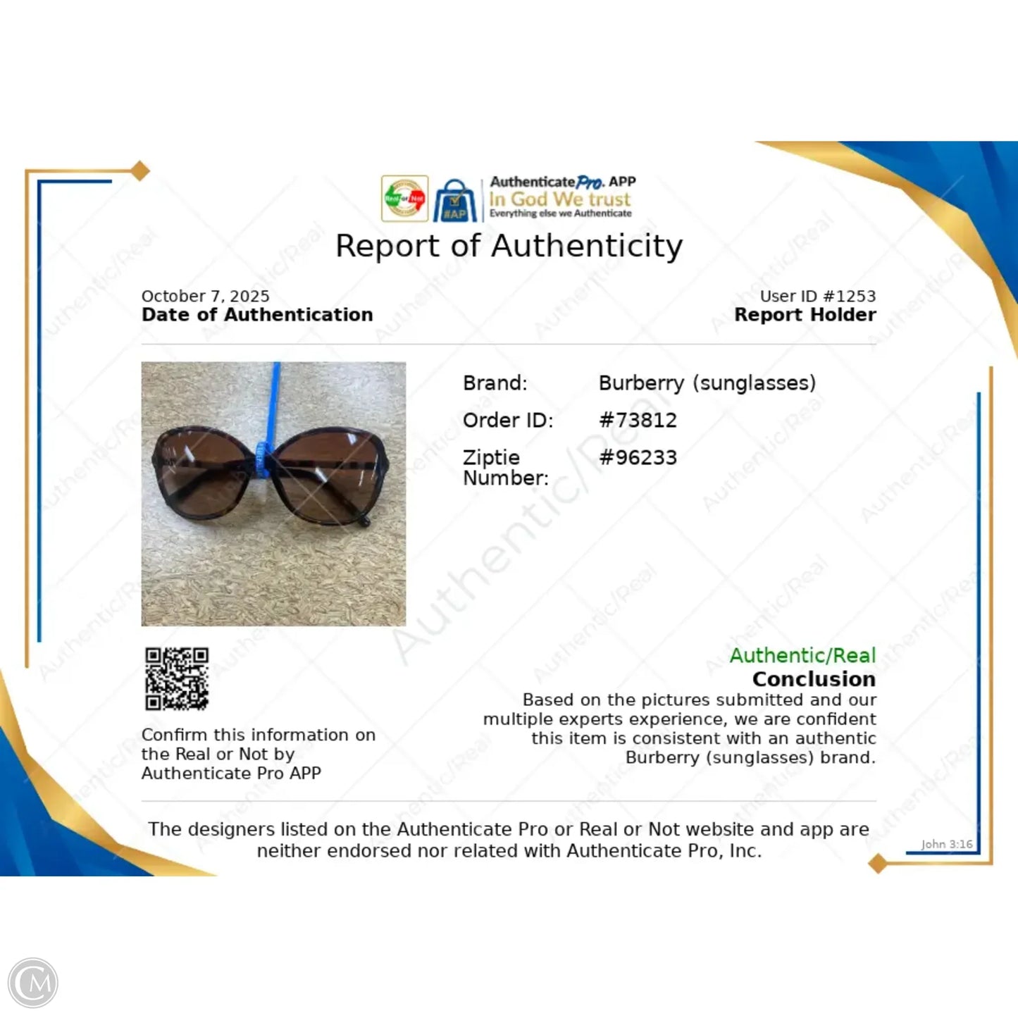 Sunglasses Luxury Designer By Burberry
