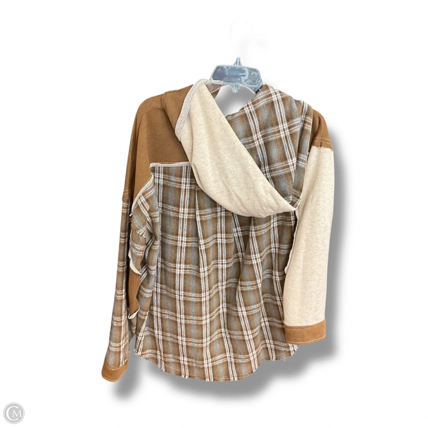 Jacket Shirt By Bke In Plaid Pattern, Size: L