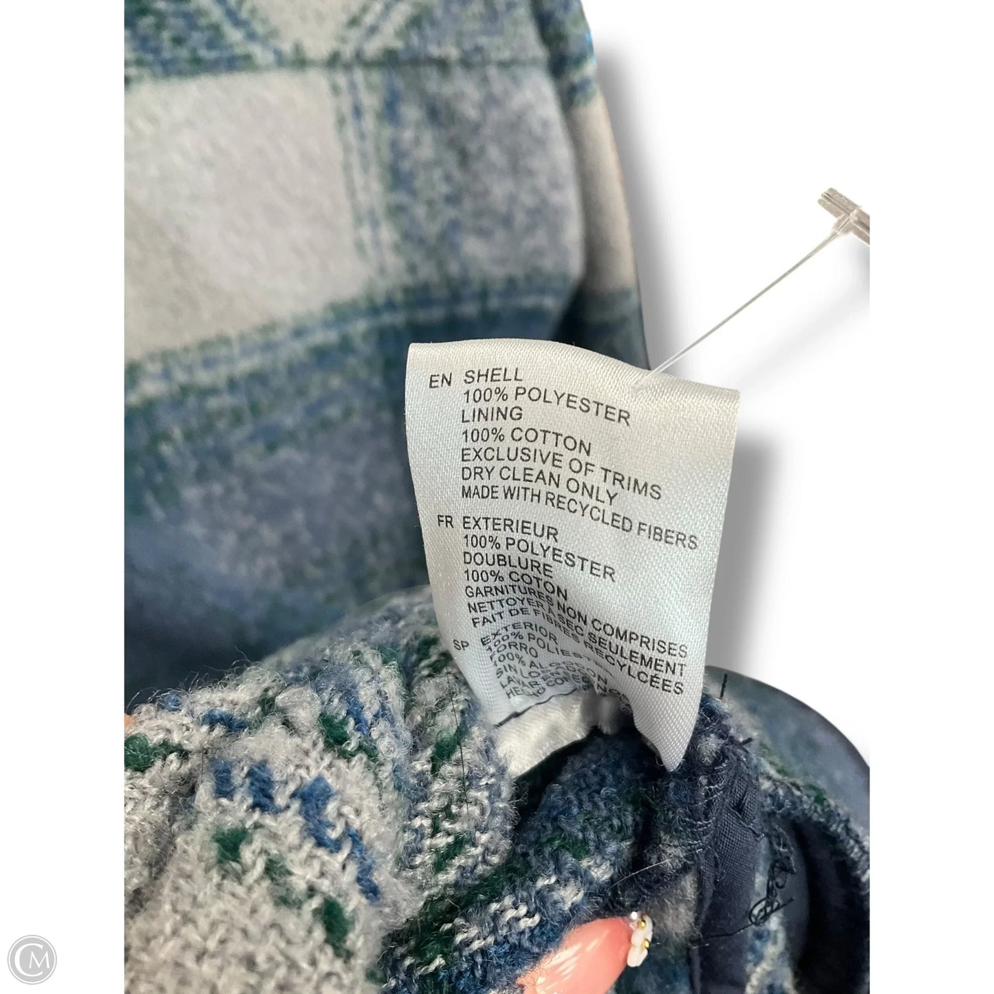 Jacket Faux Fur & Sherpa By Evereve In Blue & Green, Size: M