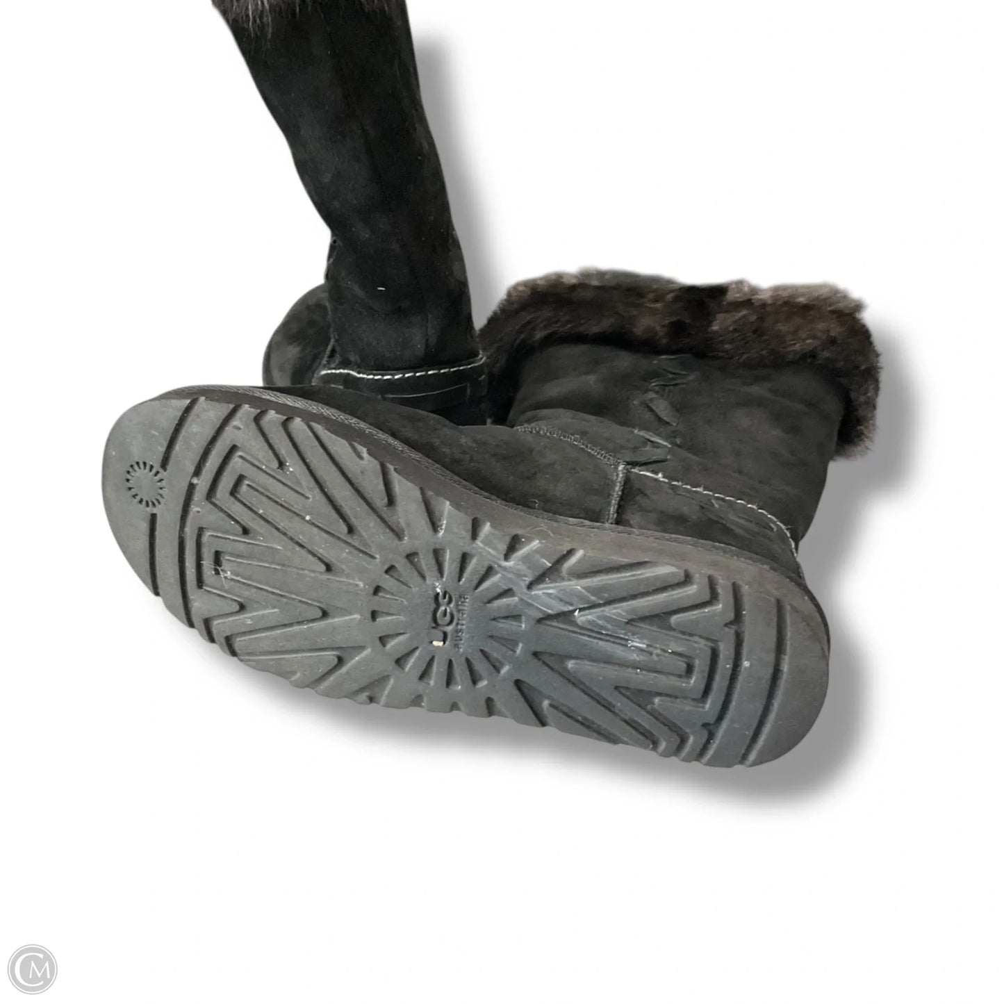 Boots Designer By Ugg In Black & Brown, Size: 9