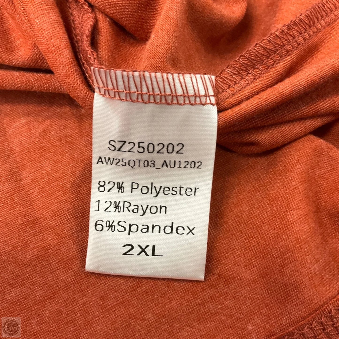 Top Long Sleeve By Automet In Orange, Size: 2x