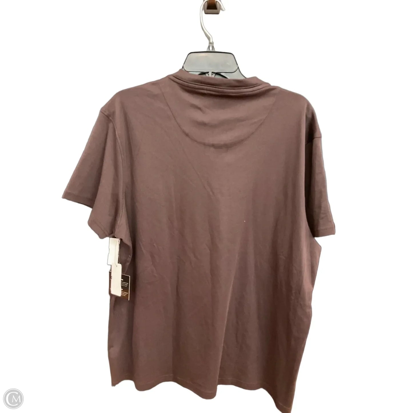 Top Short Sleeve By Saks Fifth Avenue In Brown, Size: Xl