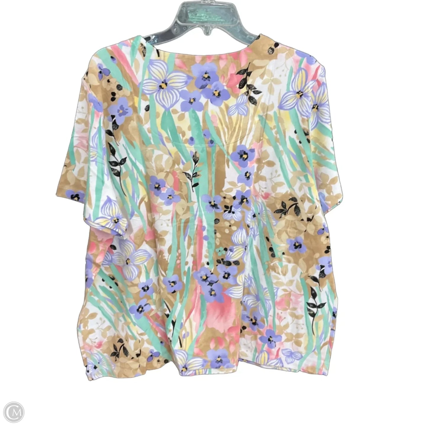 Top Short Sleeve By Alfred Dunner In Floral Print, Size: 2x