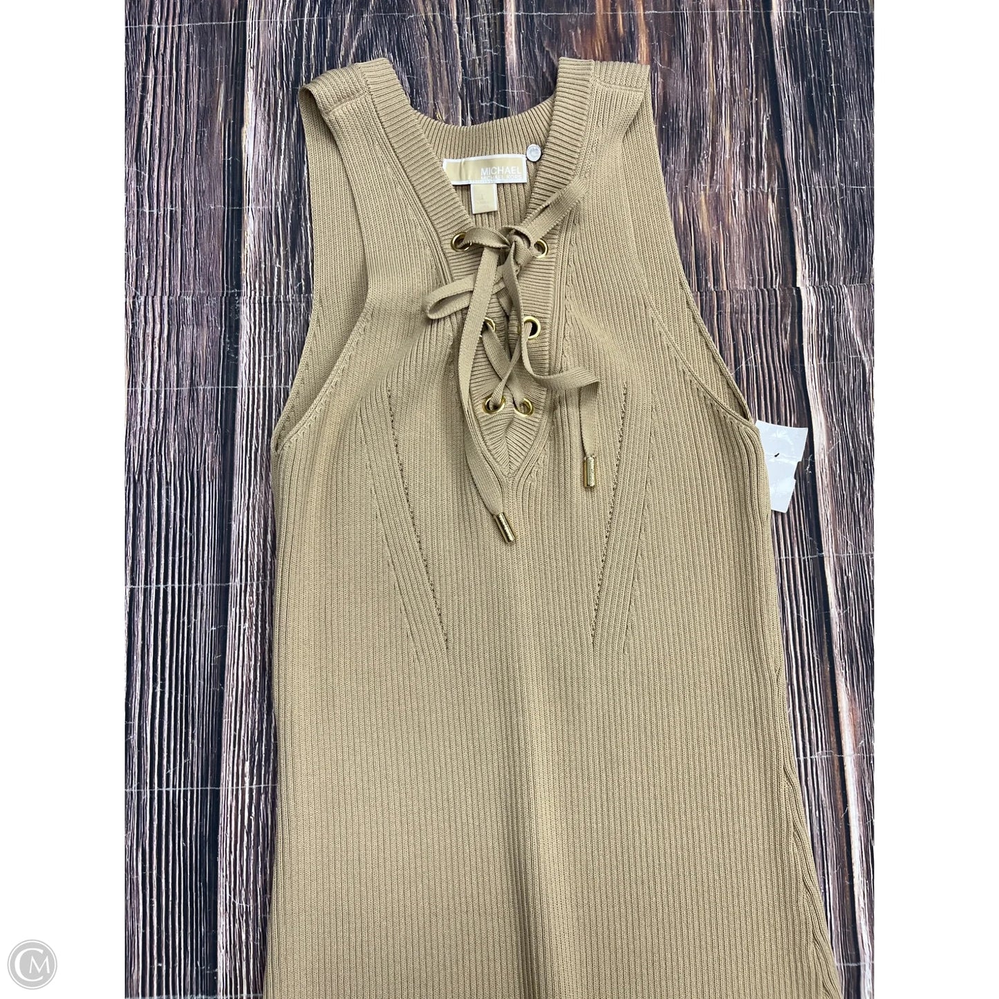 Dress Casual Maxi By Michael By Michael Kors In Tan, Size: L