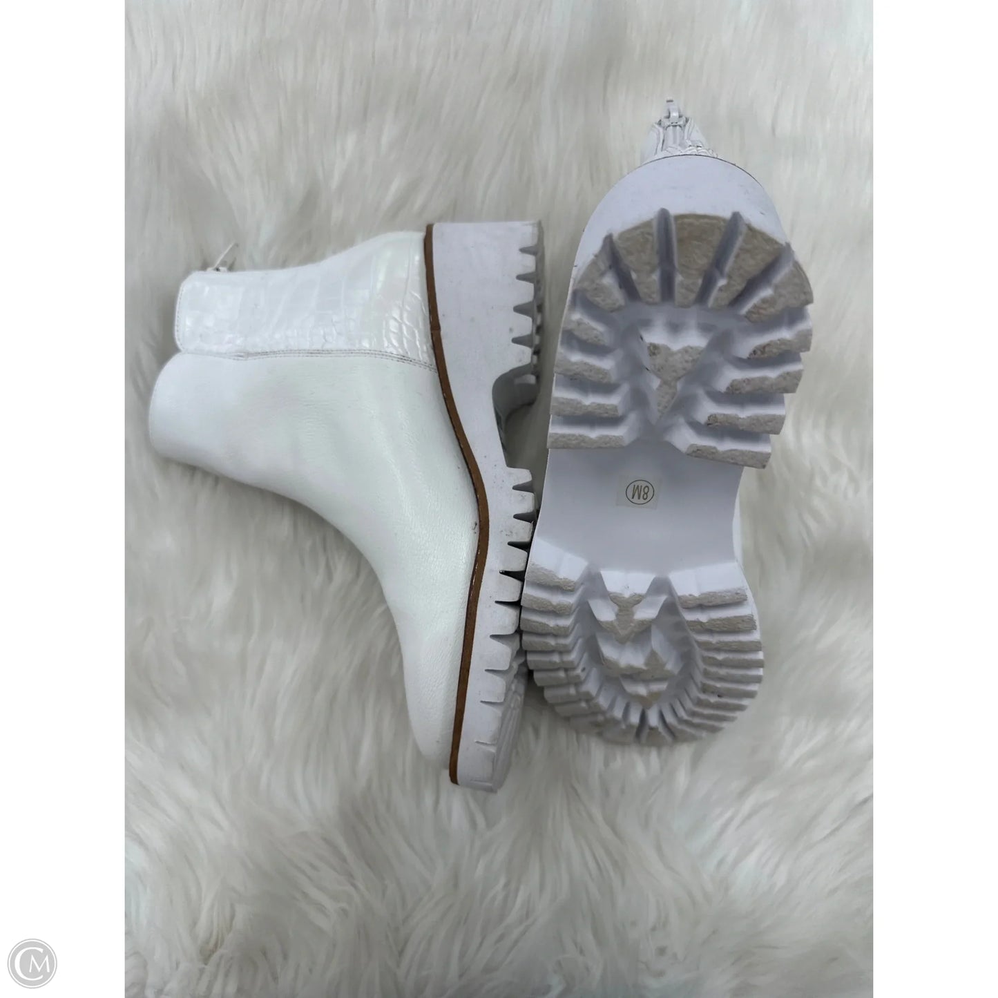 Boots Ankle Heels By Coconuts In White, Size: 8