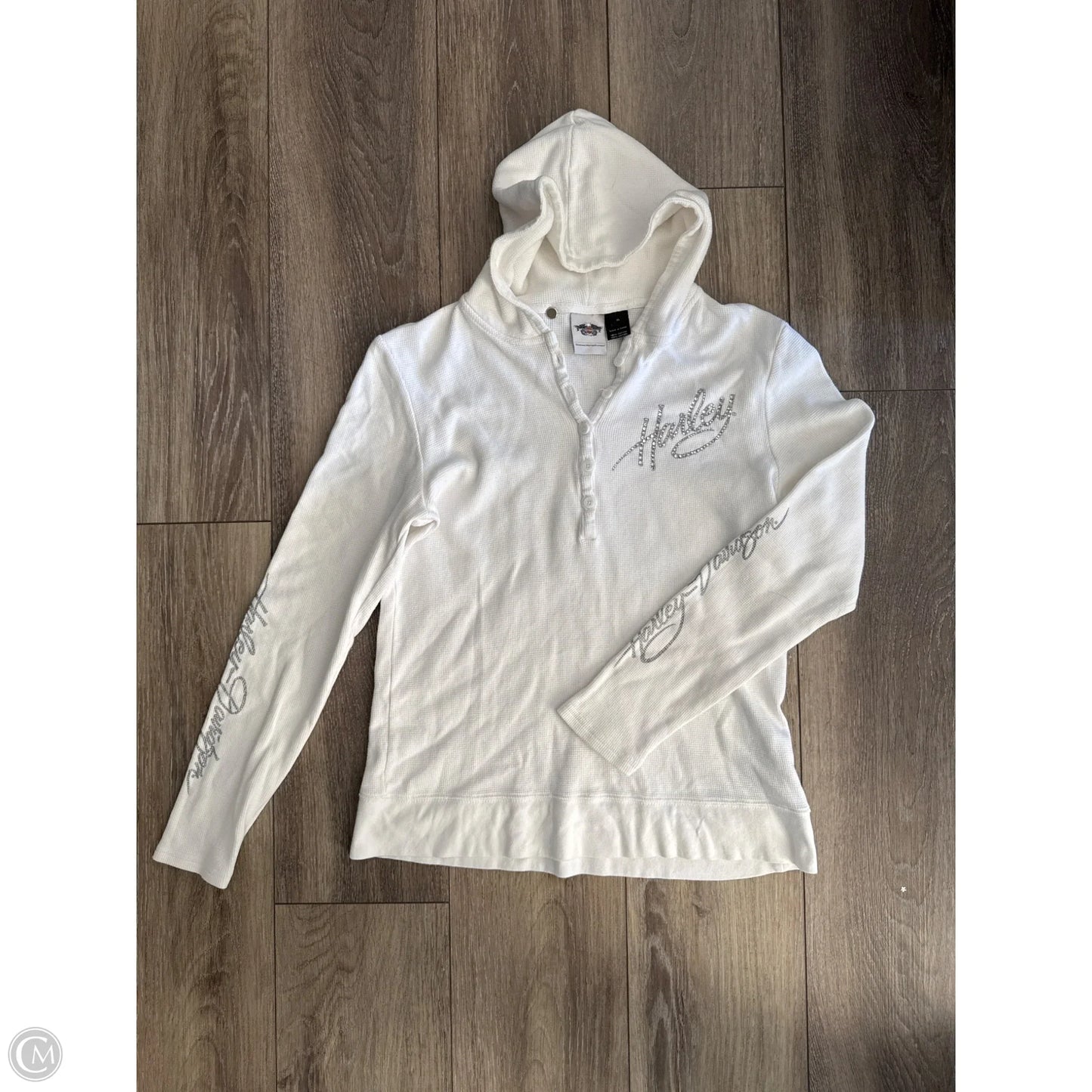 Top Long Sleeve By Harley Davidson In White, Size: Xl