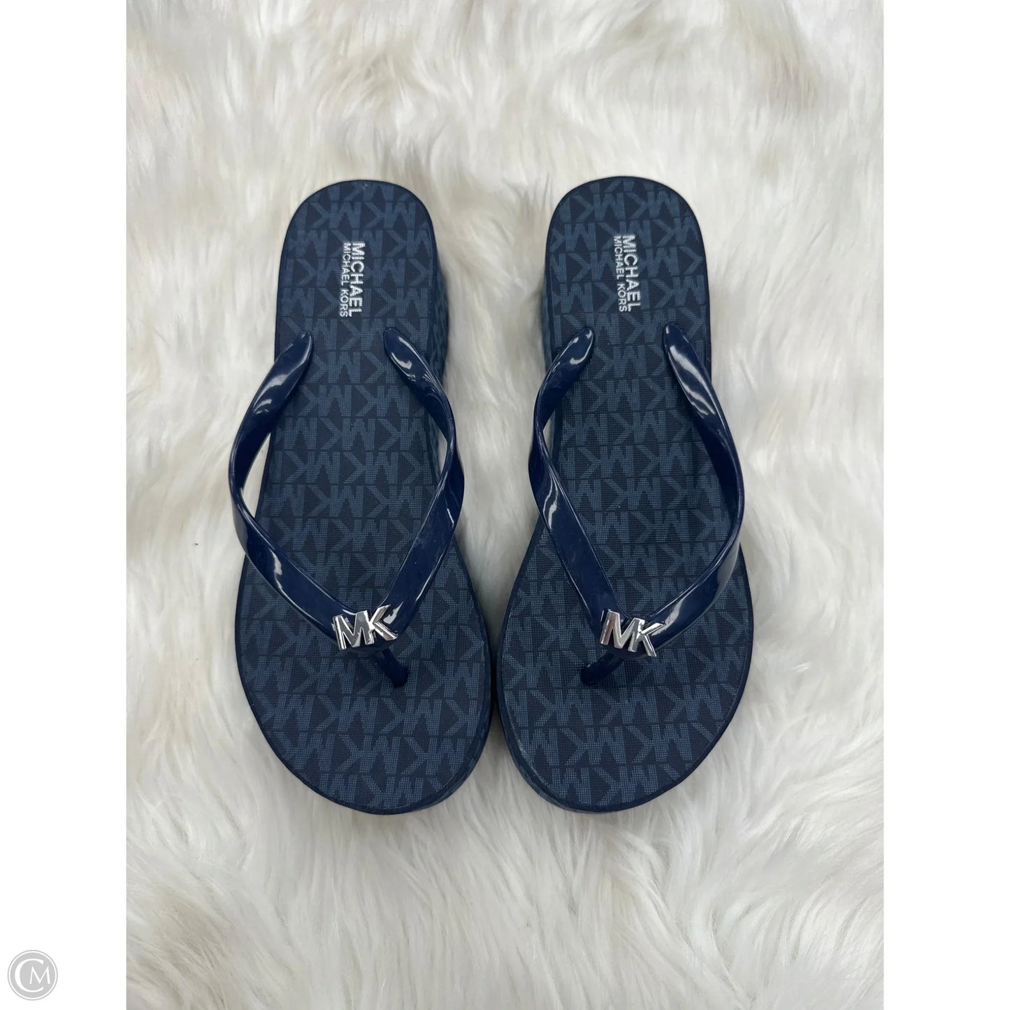 Sandals Flip Flops By Michael By Michael Kors In Blue, Size: 8.5