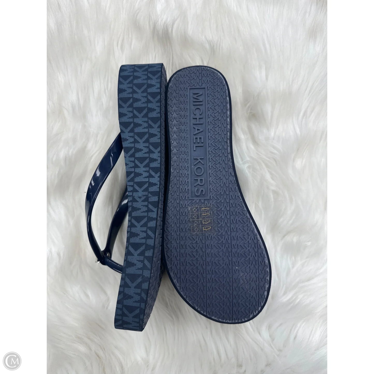 Sandals Flip Flops By Michael By Michael Kors In Blue, Size: 8.5