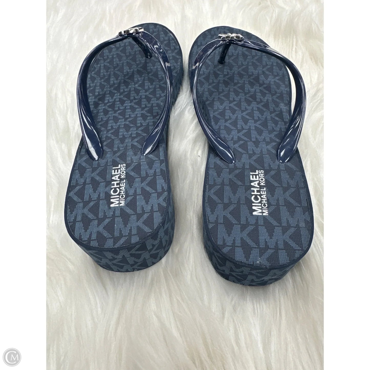 Sandals Flip Flops By Michael By Michael Kors In Blue, Size: 8.5