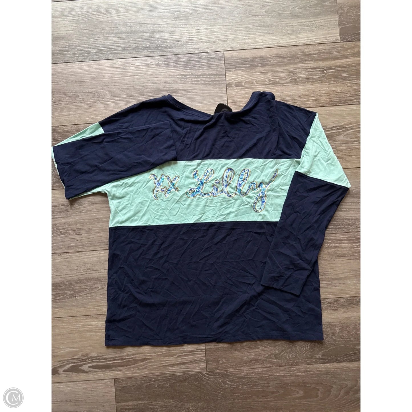 Top Long Sleeve Designer By Lilly Pulitzer In Blue, Size: Xl