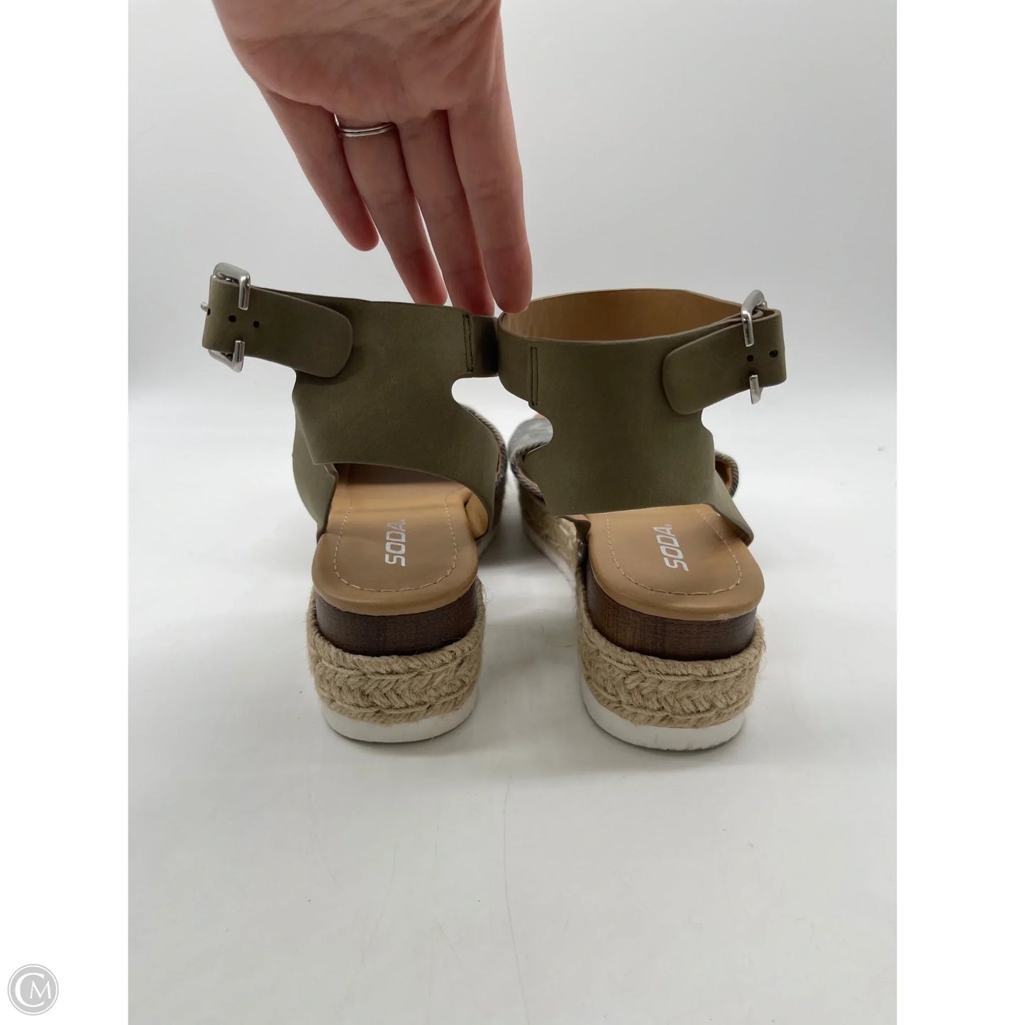 Sandals Heels Platform By Soda In Camouflage Print, Size: 8
