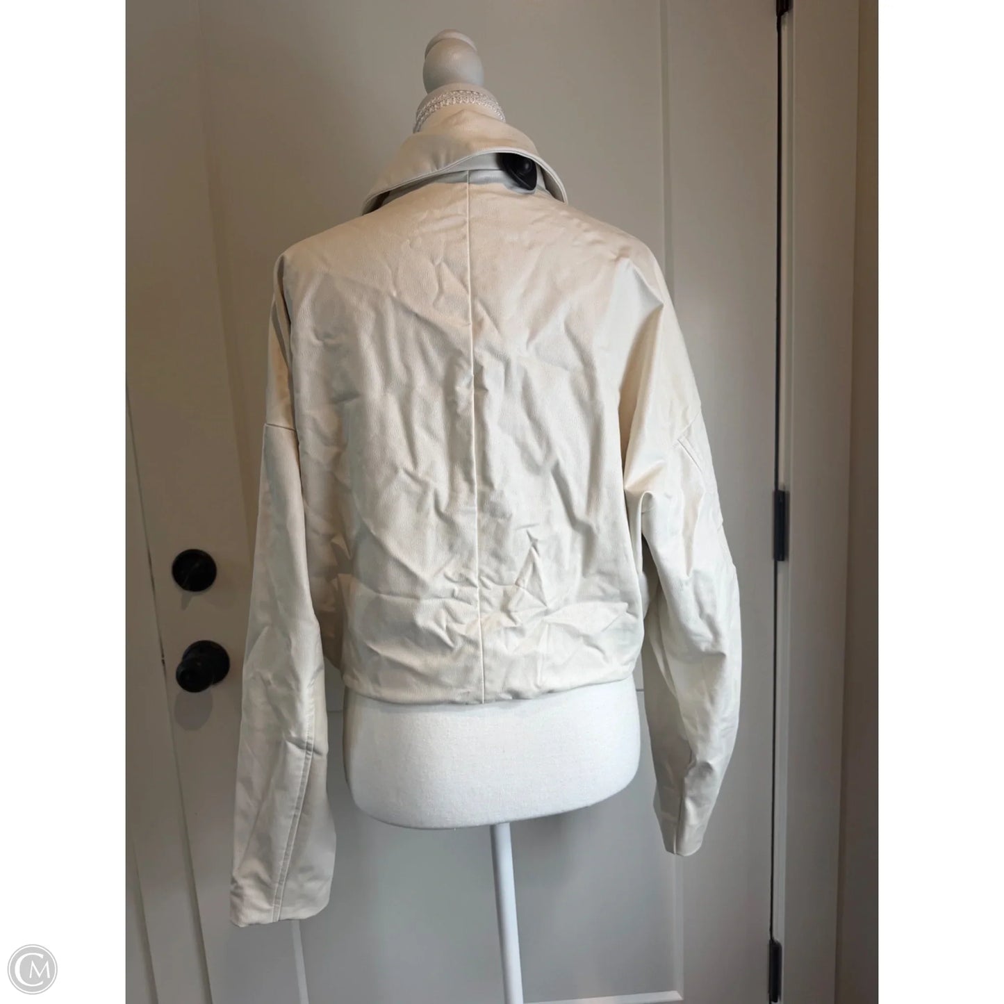 Jacket Moto By Forever 21 In Cream, Size: L