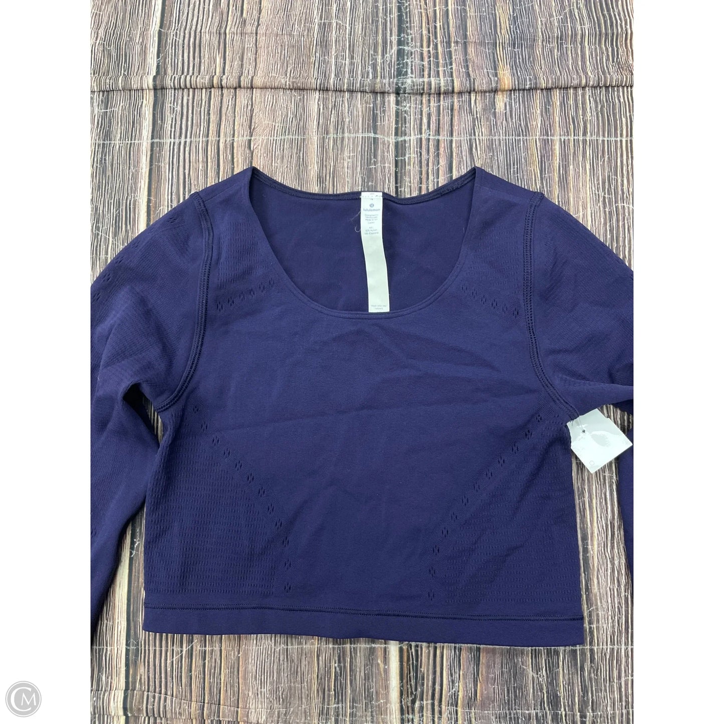 Athletic Top Long Sleeve Crewneck By Lululemon In Purple, Size: 4