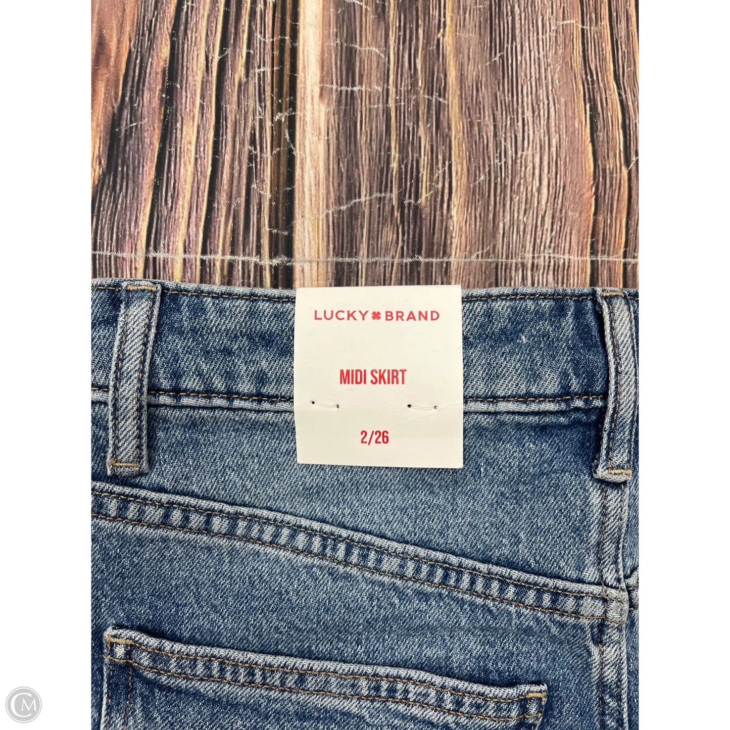 Skirt Midi By Lucky Brand In Blue Denim, Size: 2