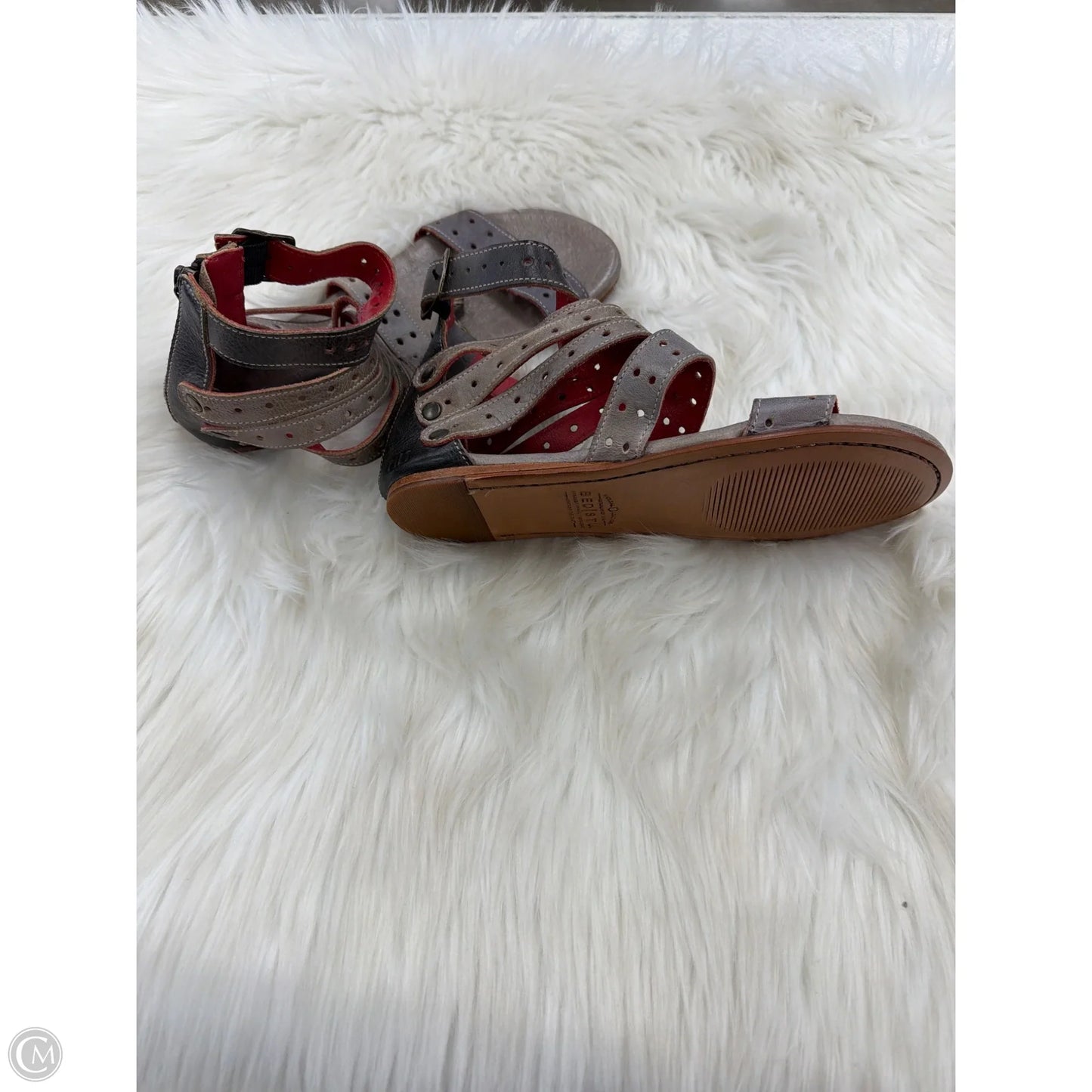 Sandals Flats By Bed Stu In Grey, Size: 8