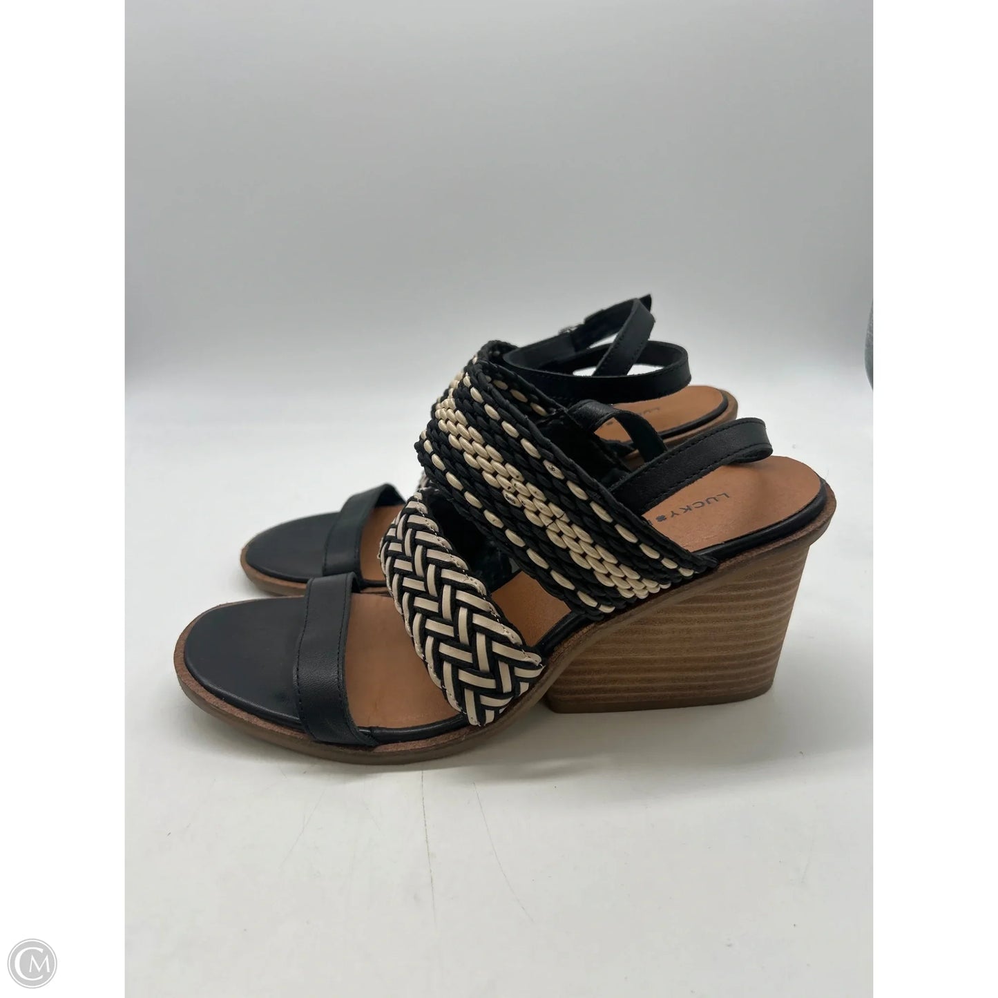 Sandals Heels Block By Lucky Brand In Black, Size: 9.5