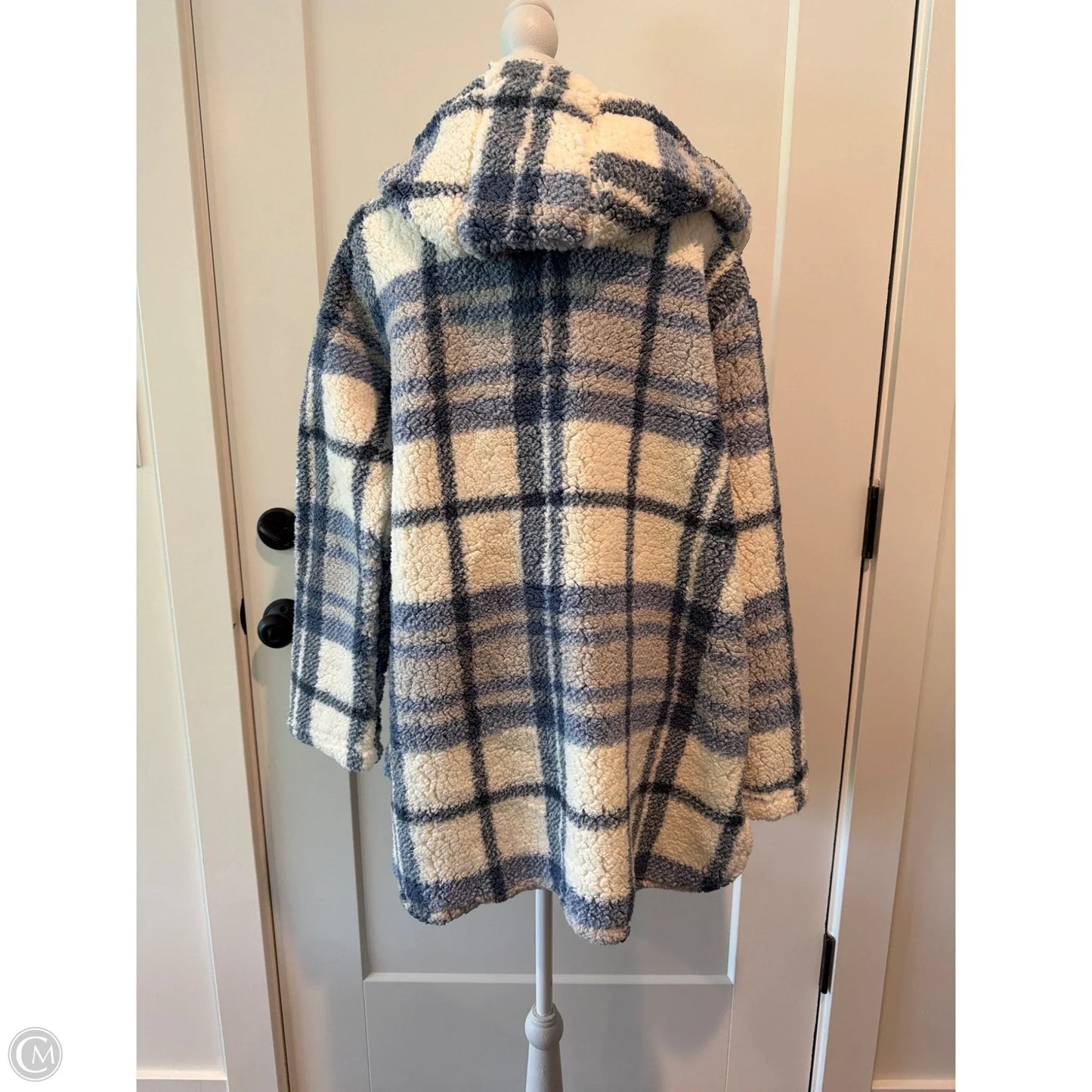 Jacket Faux Fur & Sherpa By Clothes Mentor In Blue, Size: Xl