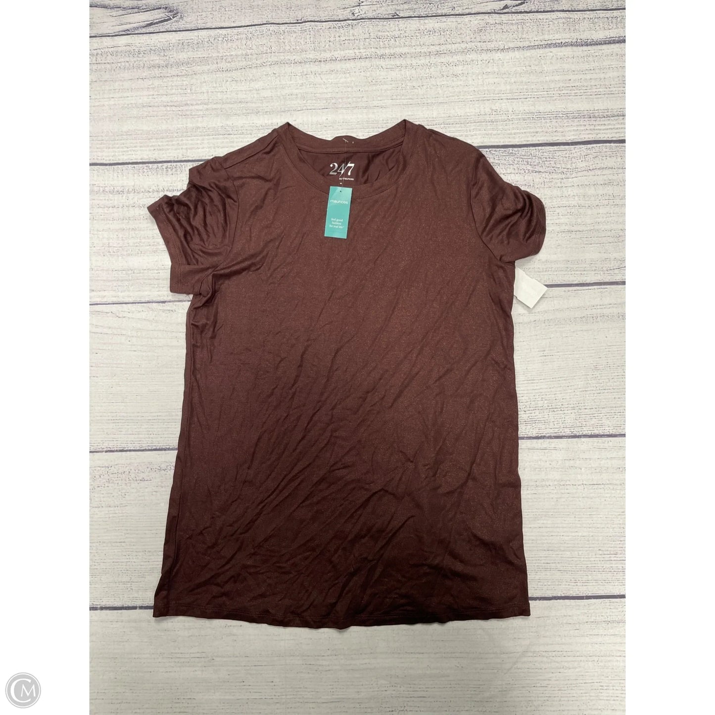 Top Short Sleeve By Maurices In Brown, Size: S