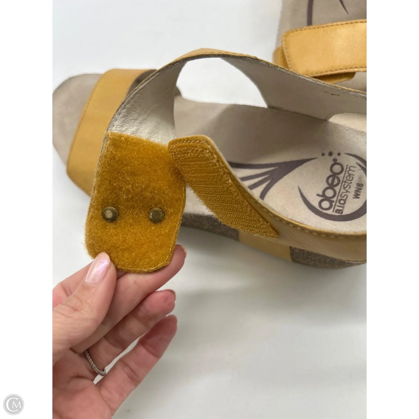 Sandals Heels Wedge By Abeo In Yellow, Size: 8