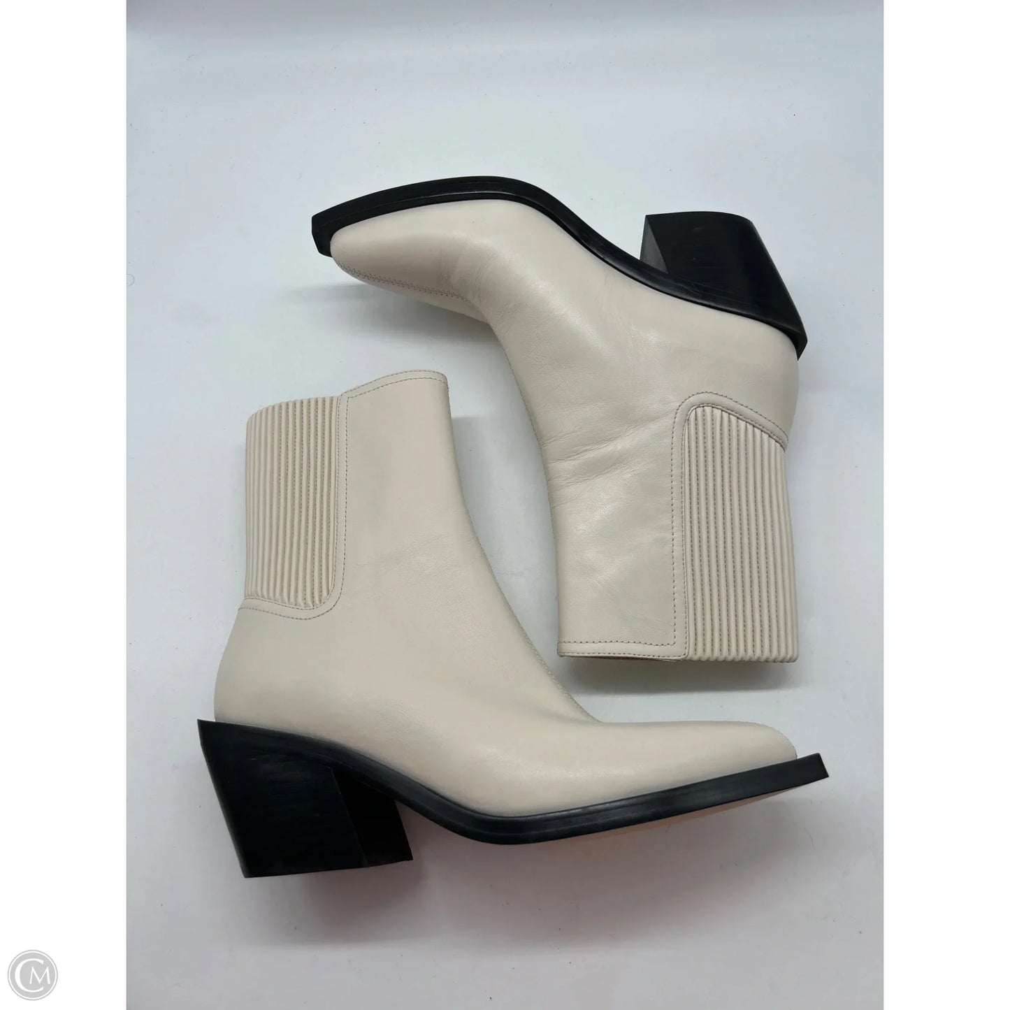 Boots Ankle Heels By Coach In Cream, Size: 8