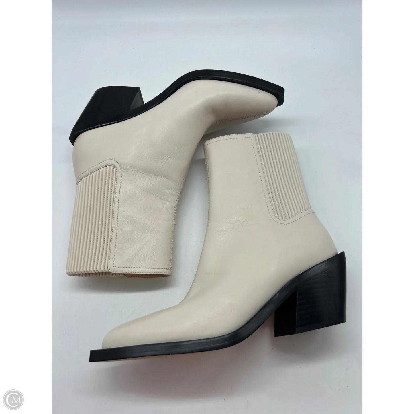 Boots Ankle Heels By Coach In Cream, Size: 8